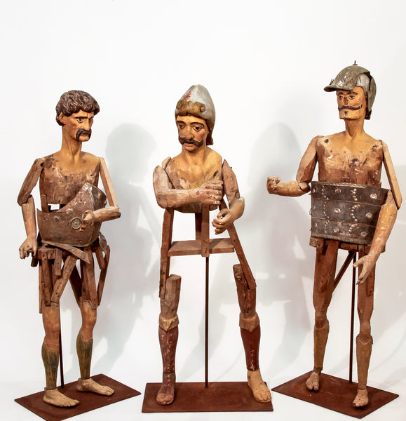 Wooden Processional Figures (Set of 3) "Spain-Circa 1650/1700"