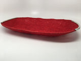 Small Handwoven Oval Basket with Silver finish