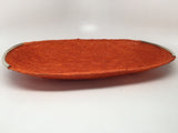 Small Handwoven Oval Basket with Silver finish