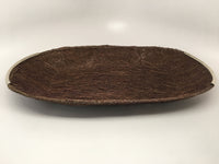 Small Handwoven Oval Basket with Silver finish