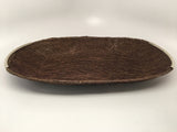 Small Handwoven Oval Basket with Silver finish