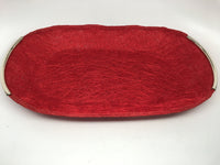 Small Handwoven Oval Basket with Silver finish
