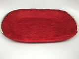 Small Handwoven Oval Basket with Silver finish