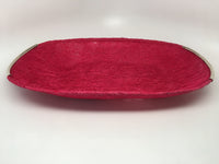 Small Handwoven Oval Basket with Silver finish