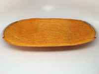 Small Handwoven Oval Basket with Silver finish
