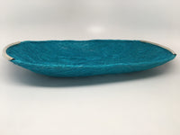 Small Handwoven Oval Basket with Silver finish