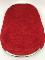 Small Handwoven Oval Basket with Silver finish