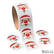 Roll Santa Face Sticker